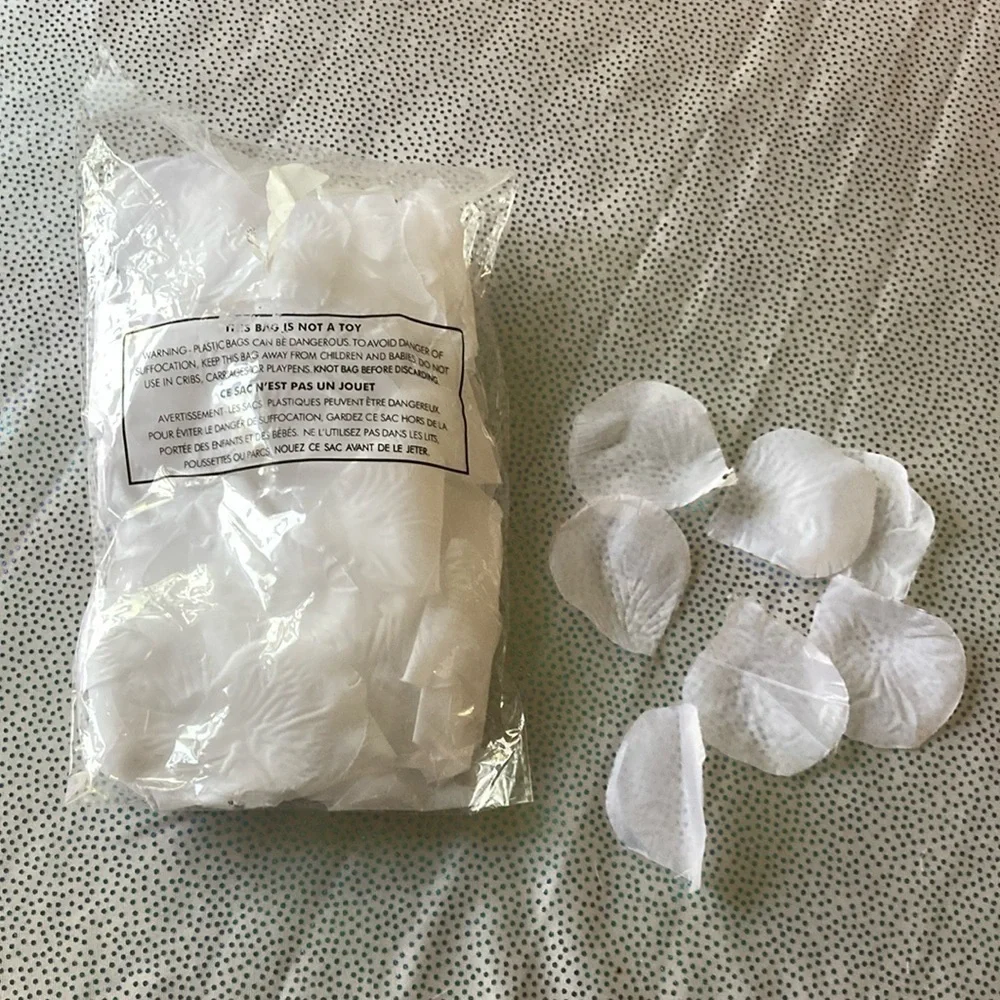 White rose petals silk 1 pack  used details accessories